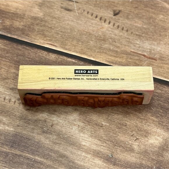 2001 HERO ARTS HAPPY HOLIDAYS WOOD MOUNTED RUBBER STAMP - Picture 2 of 3